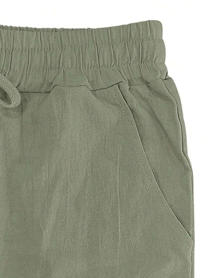 | PANTALON LÉGER EN LIN AVEC CORDON