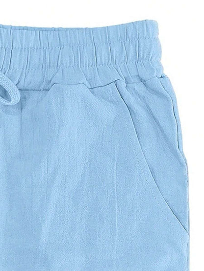 | PANTALON LÉGER EN LIN AVEC CORDON