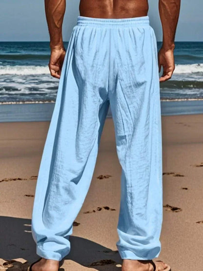 | PANTALON LÉGER EN LIN AVEC CORDON