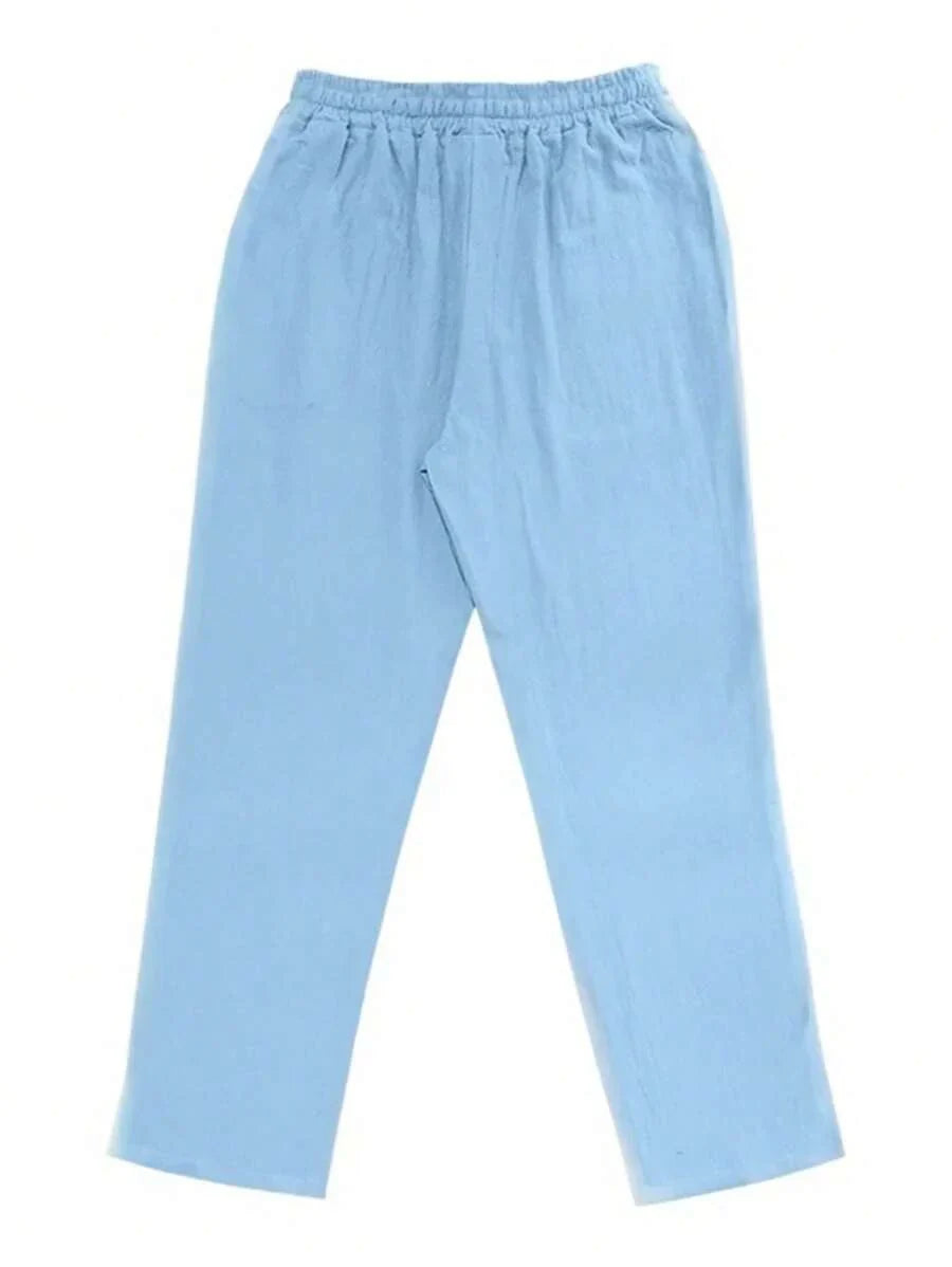 | PANTALON LÉGER EN LIN AVEC CORDON