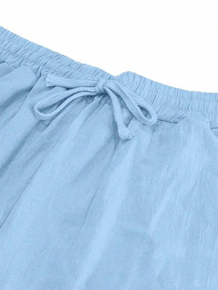 | PANTALON LÉGER EN LIN AVEC CORDON