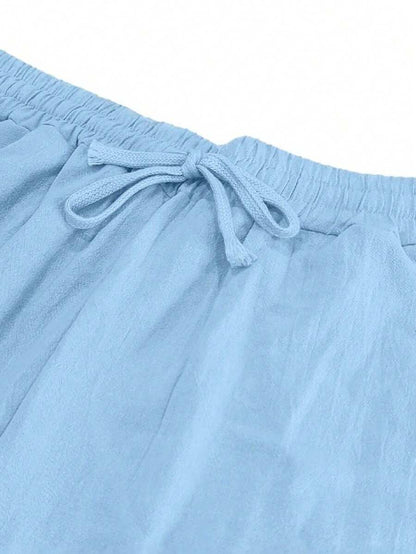 | PANTALON LÉGER EN LIN AVEC CORDON