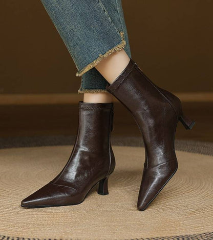 | Bottines en cuero a talon elegante