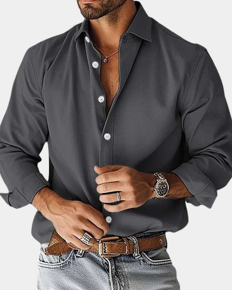 | CHEMISE BOUTONNÉE ÉTIREMENT COUPE SLIM POUR HOMME