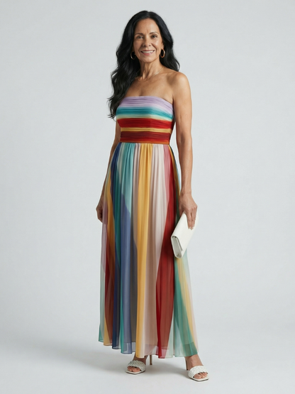 | Robe Maxi a Rayures Légères Sereine
