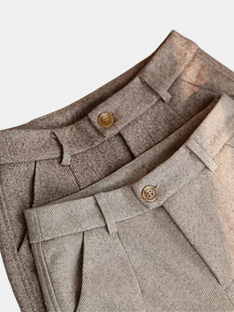 | PANTALONS ÉLÉGANTS EN PURE LAINE SUR MESURE