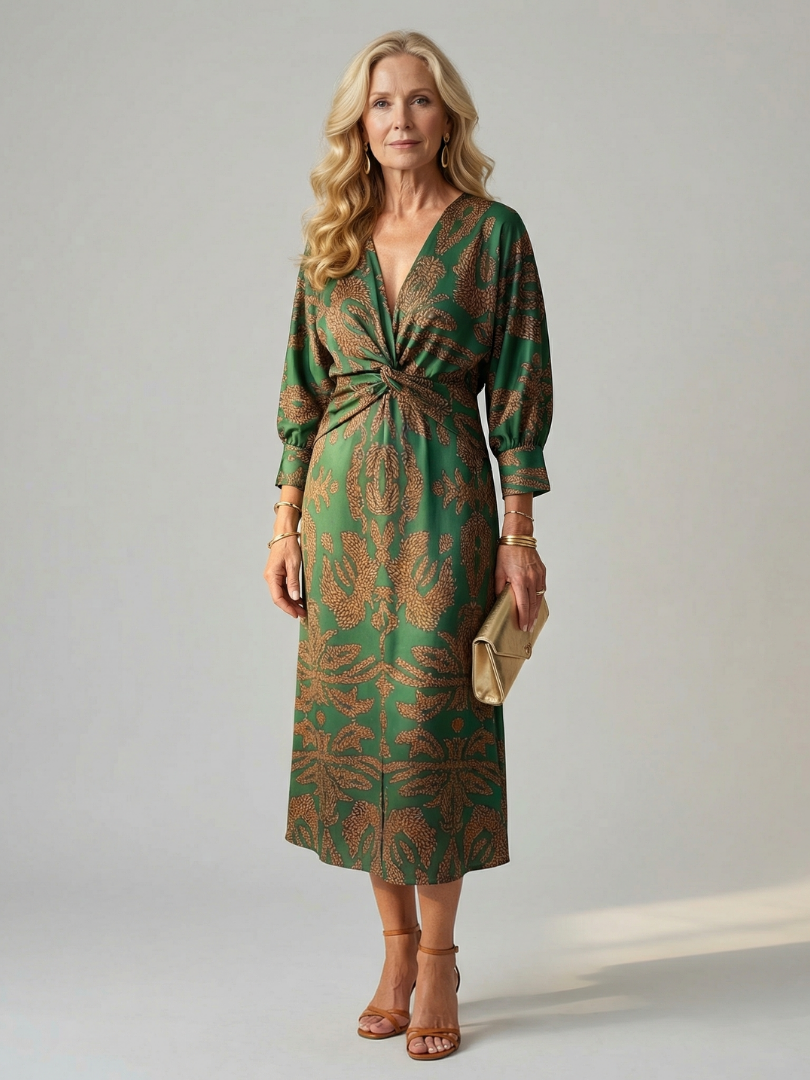 | Robe Midi Wrap Naturelle Lune