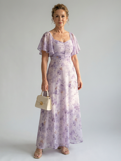 | Robe Midi a Manches Volantes Vaelis