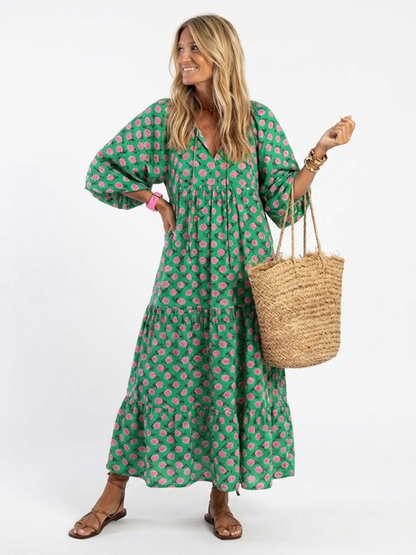 | Robe Midi Fleurie a Volants Camille