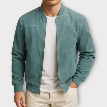 | VESTE BOMBER EN CUIR SUEDE HOMME