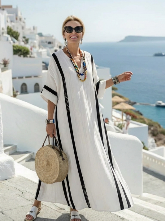 | Robe Maxi a Manches Cortes Elvienne