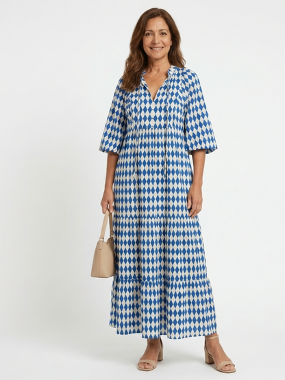| Robe Midi a Imprimé Diamant Elodie