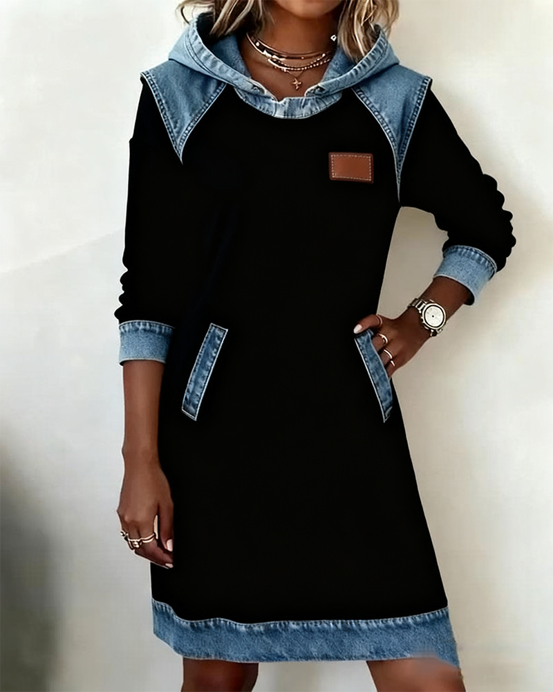 Vestido casual elegante para otoño con capucha