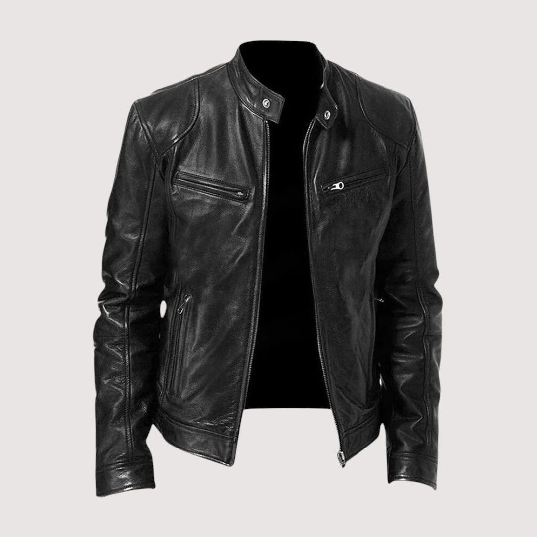 | VESTE EN CUIR HAUT DE GAMME ÉLÉGANTE POUR HOMME
