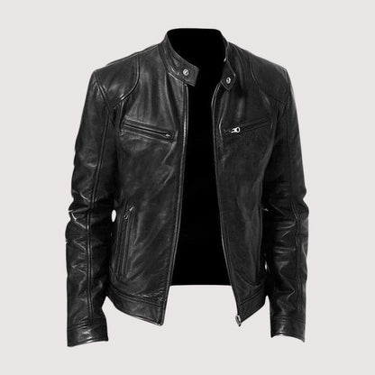 | VESTE EN CUIR HAUT DE GAMME ÉLÉGANTE POUR HOMME
