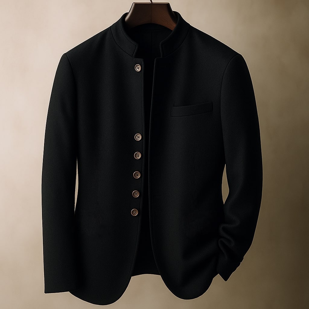 | VESTE EN LAINE AVEC COL DROIT
