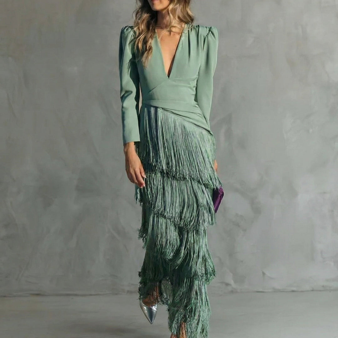 | Robe Élégante Franges Élise