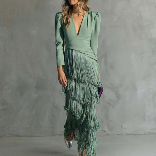 | Robe Élégante Franges Élise