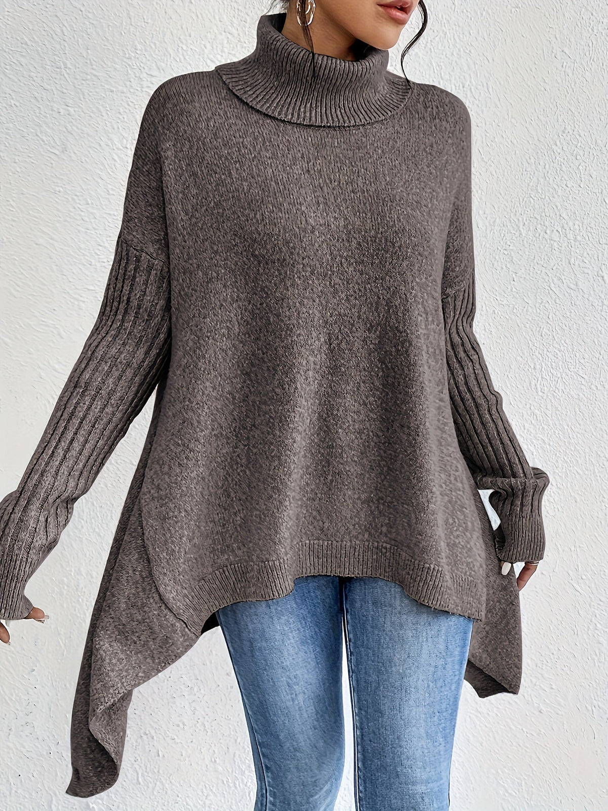 Leina | Jersey de Cuello Vuelto Suave y Relajado