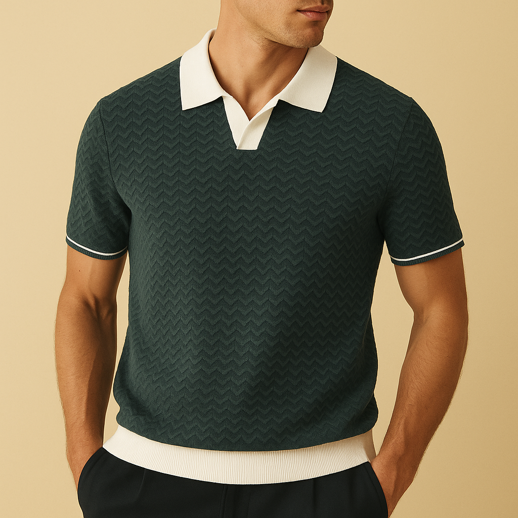 | POLO SHIRT EN TISSU RICCIO DE
