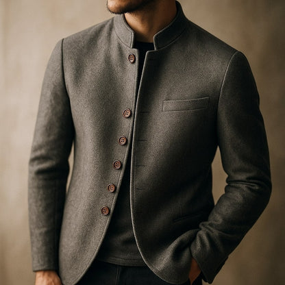 | VESTE EN LAINE AVEC COL DROIT