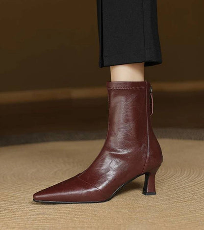 | Bottines en cuero a talon elegante
