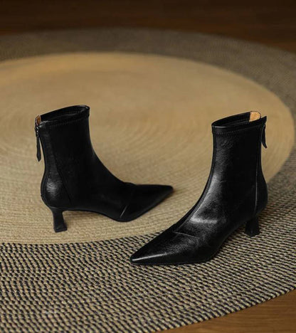 | Bottines en cuero a talon elegante