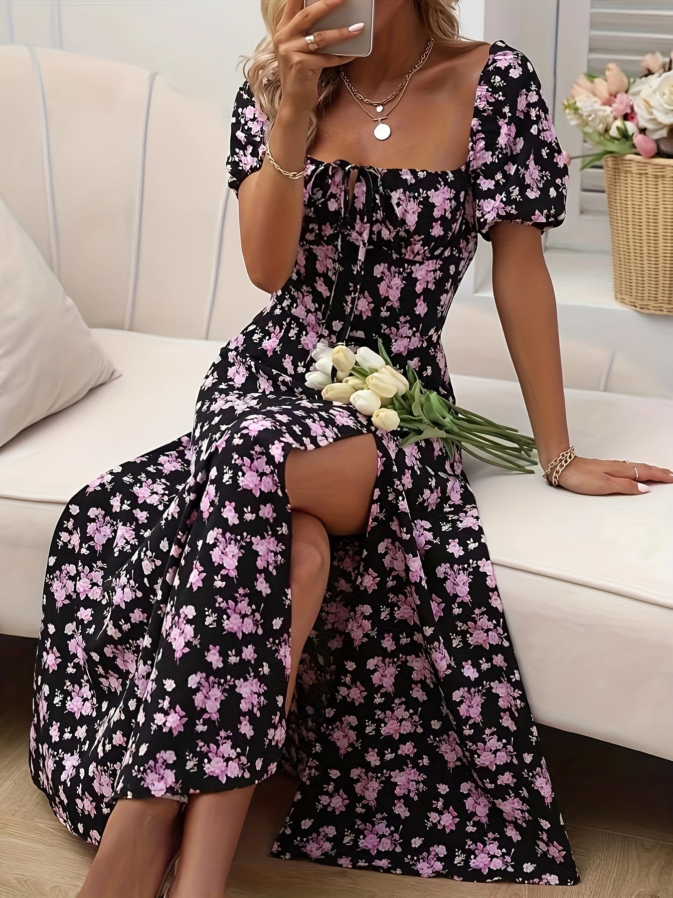 | Robe Élégante Florale Chloé