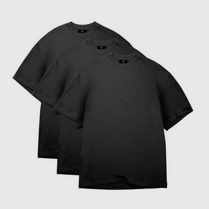 Pack de 3 Negro - Camiseta Holgada Heavy
