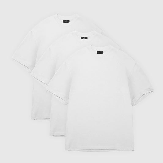 Pack de 3 Blanco - Camiseta Holgada Heavy