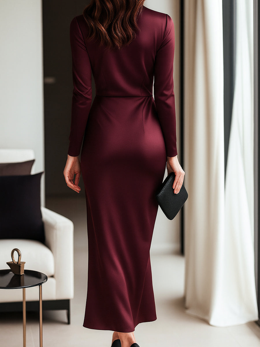Vestido cruzado de satén