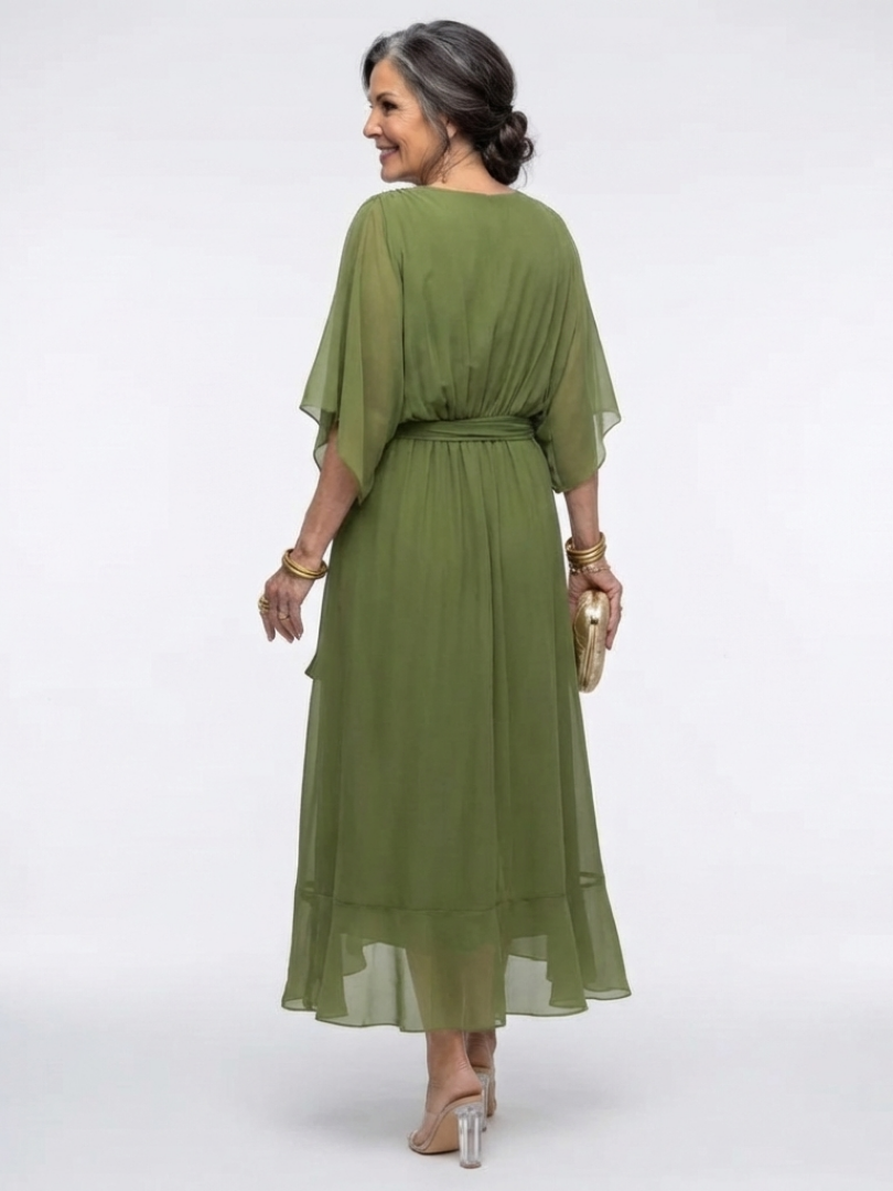 | Robe Midi Drapée a Encuellore Elysia