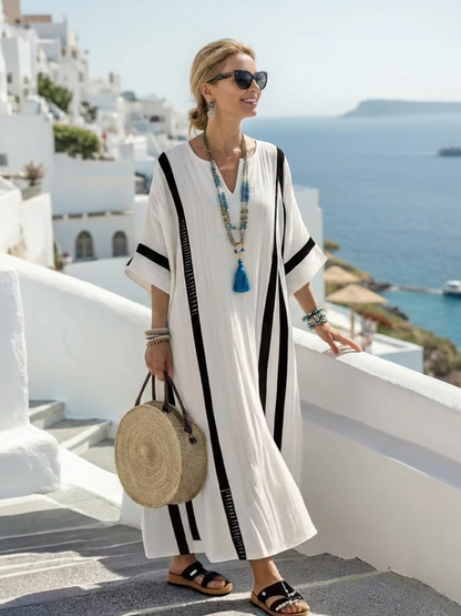 | Robe Maxi a Manches Cortes Elvienne