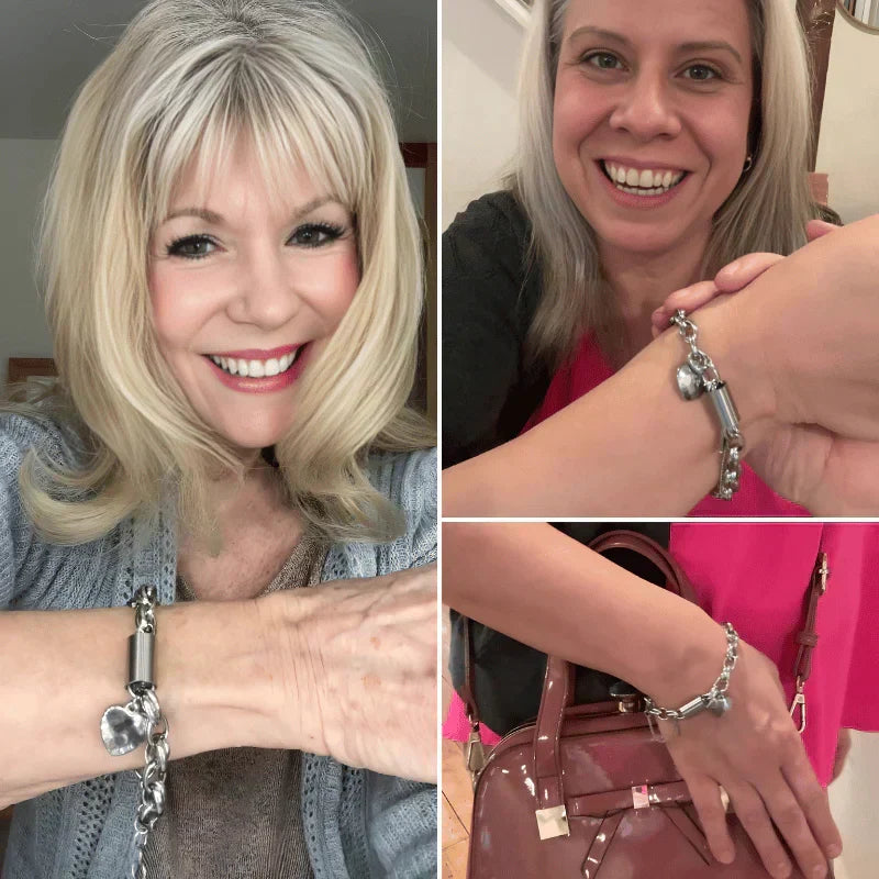 Pulsera Gruesa de Corazón Dorado