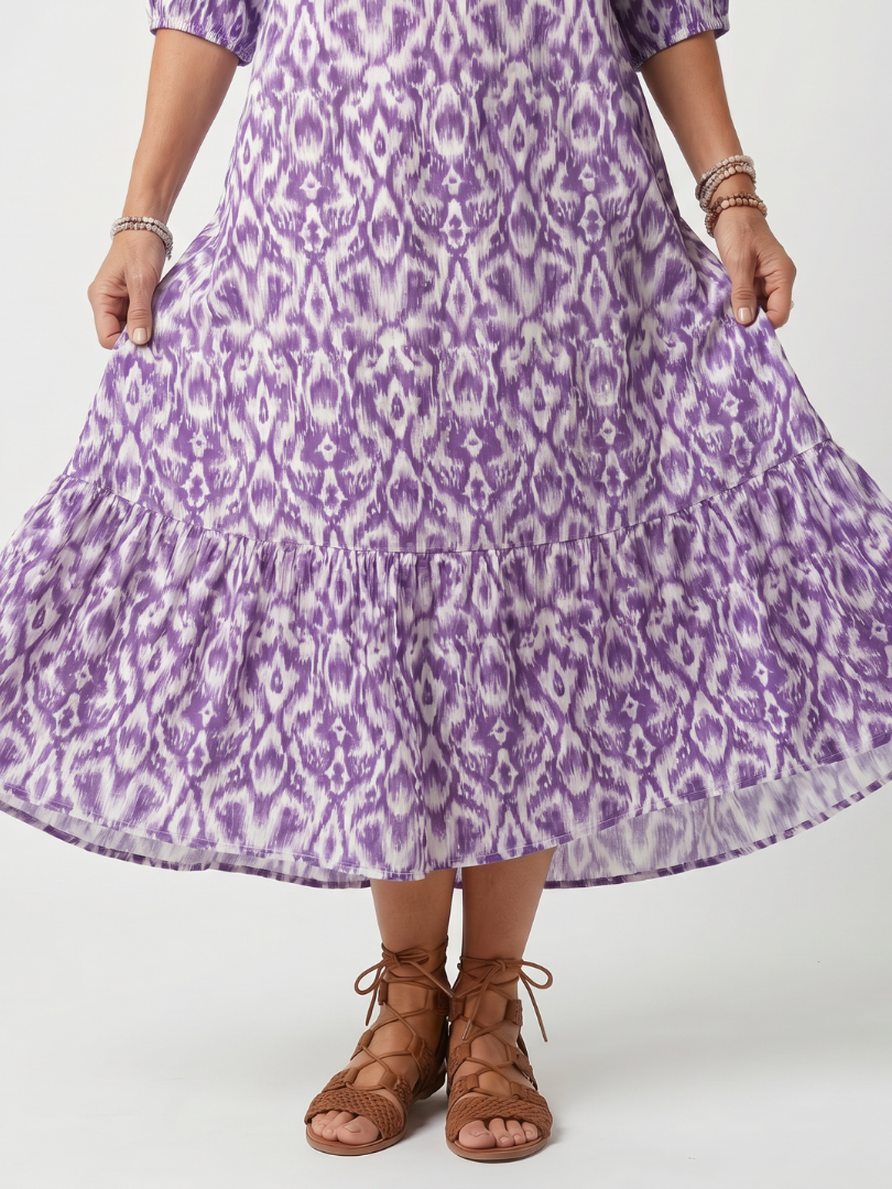 Esther| Vestido Midi Anudado Estampado