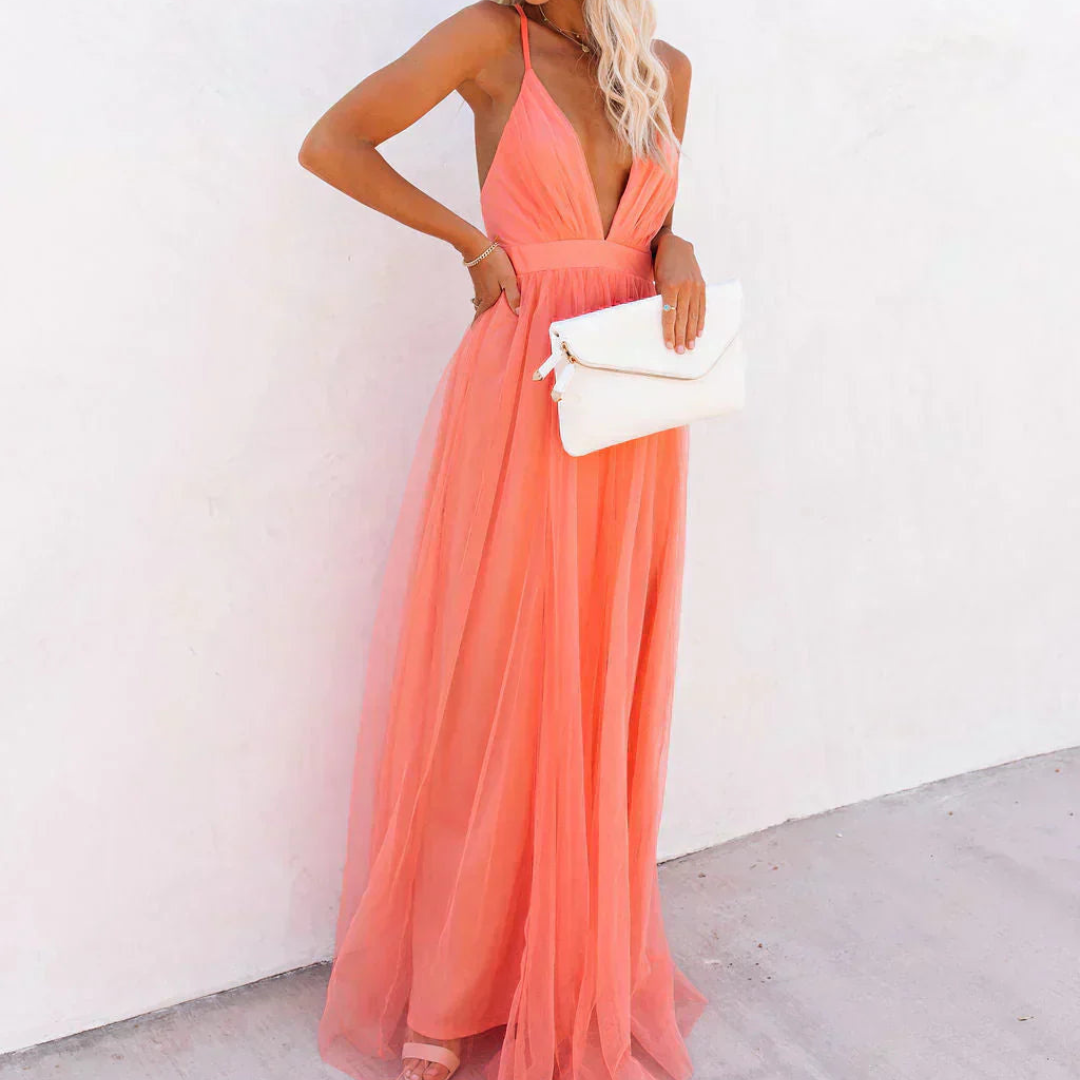 | Robe Maxi Lumière Corail