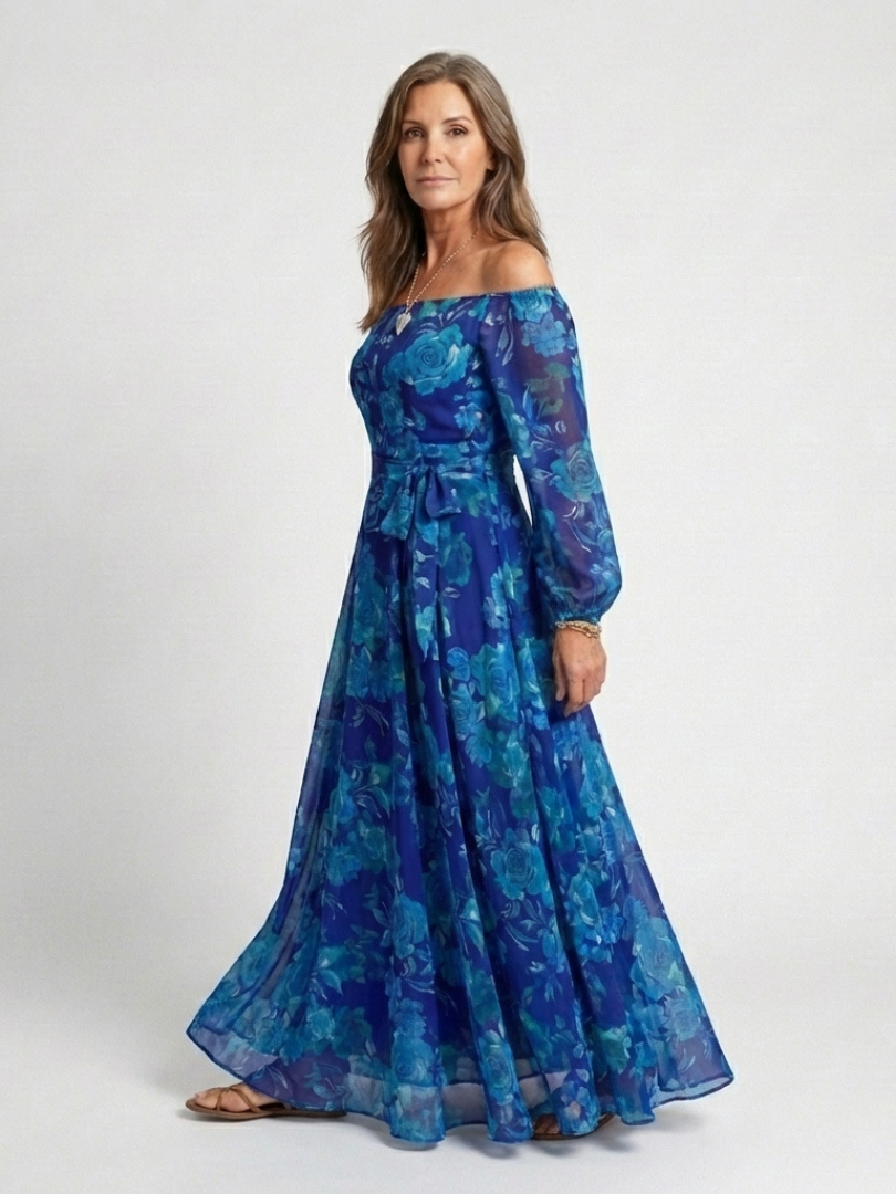 | Robe Maxi Fleurie a Épaules Dégagées Aspen