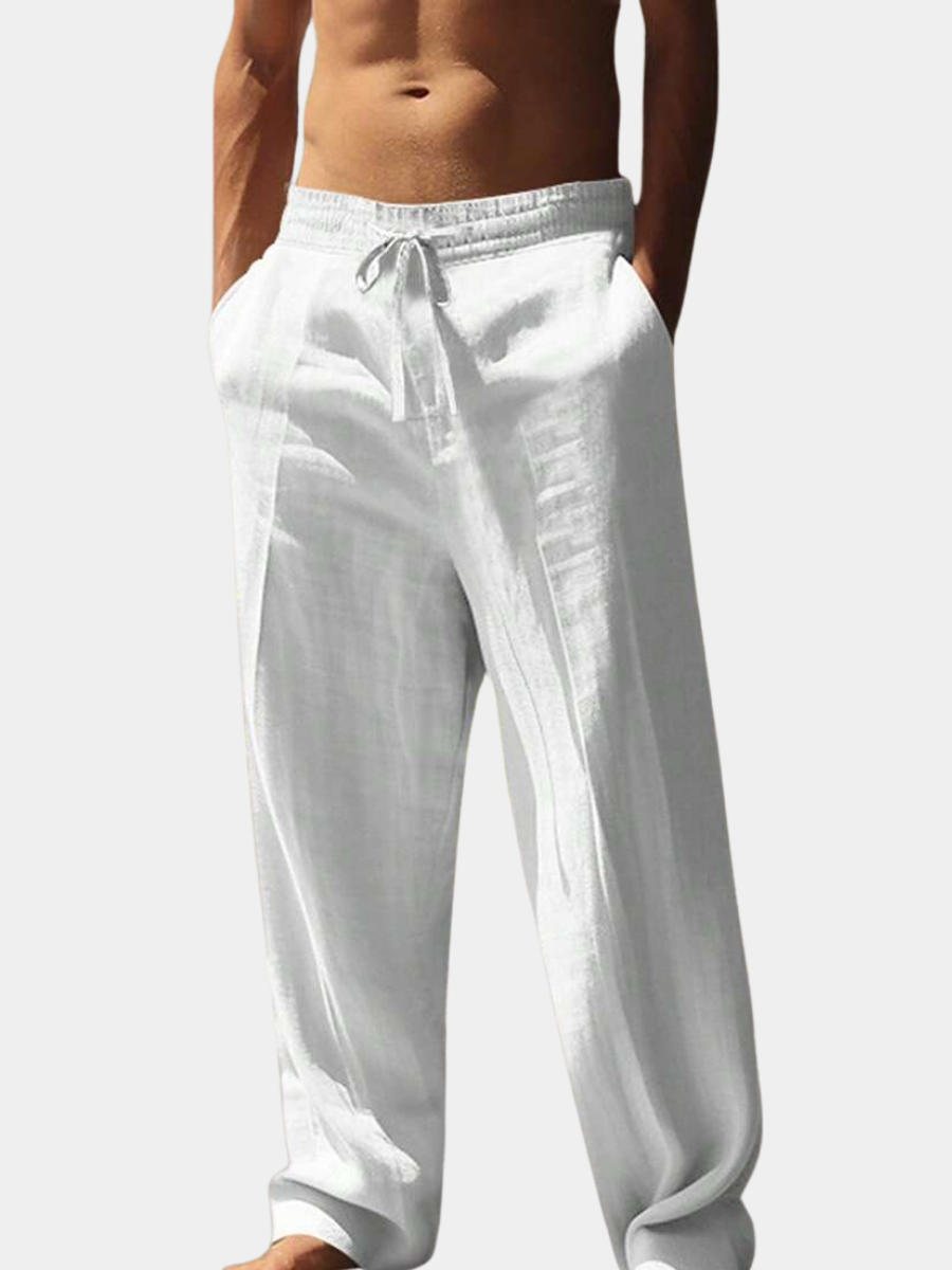 | PANTALON LÉGER EN LIN AVEC CORDON