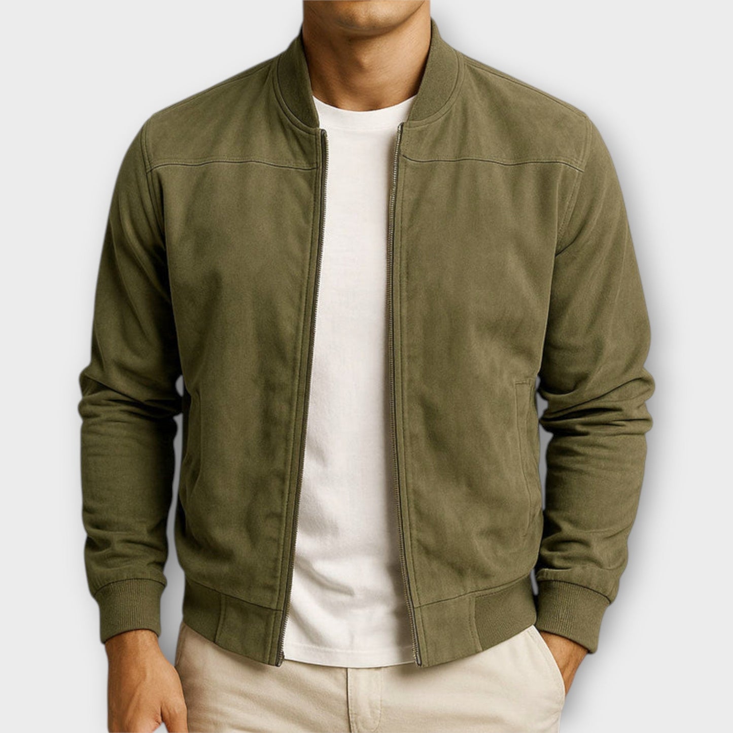 | VESTE BOMBER EN CUIR SUEDE HOMME