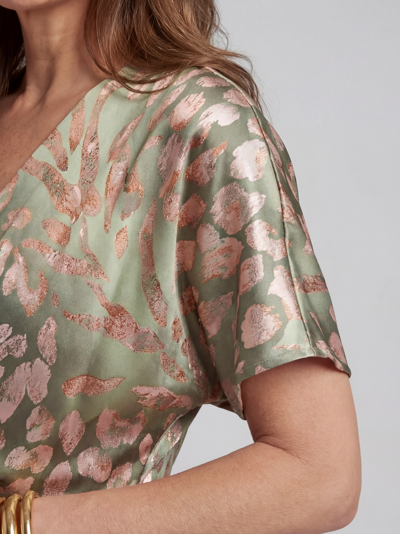 | Robe Midi a Imprimé Abstrait Coralie