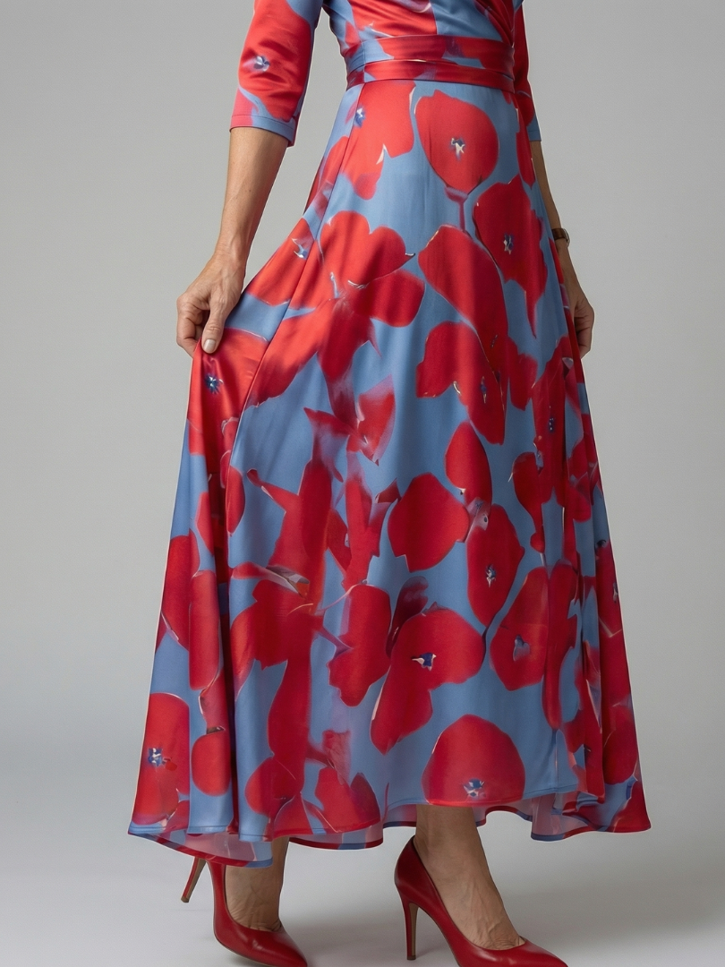 | Robe Midi Croisée a Col Celine