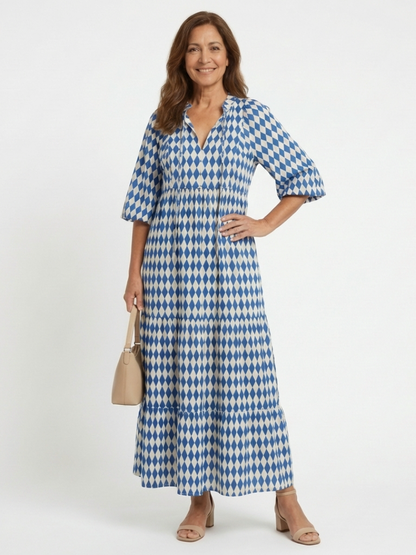 | Robe Midi a Imprimé Diamant Elodie