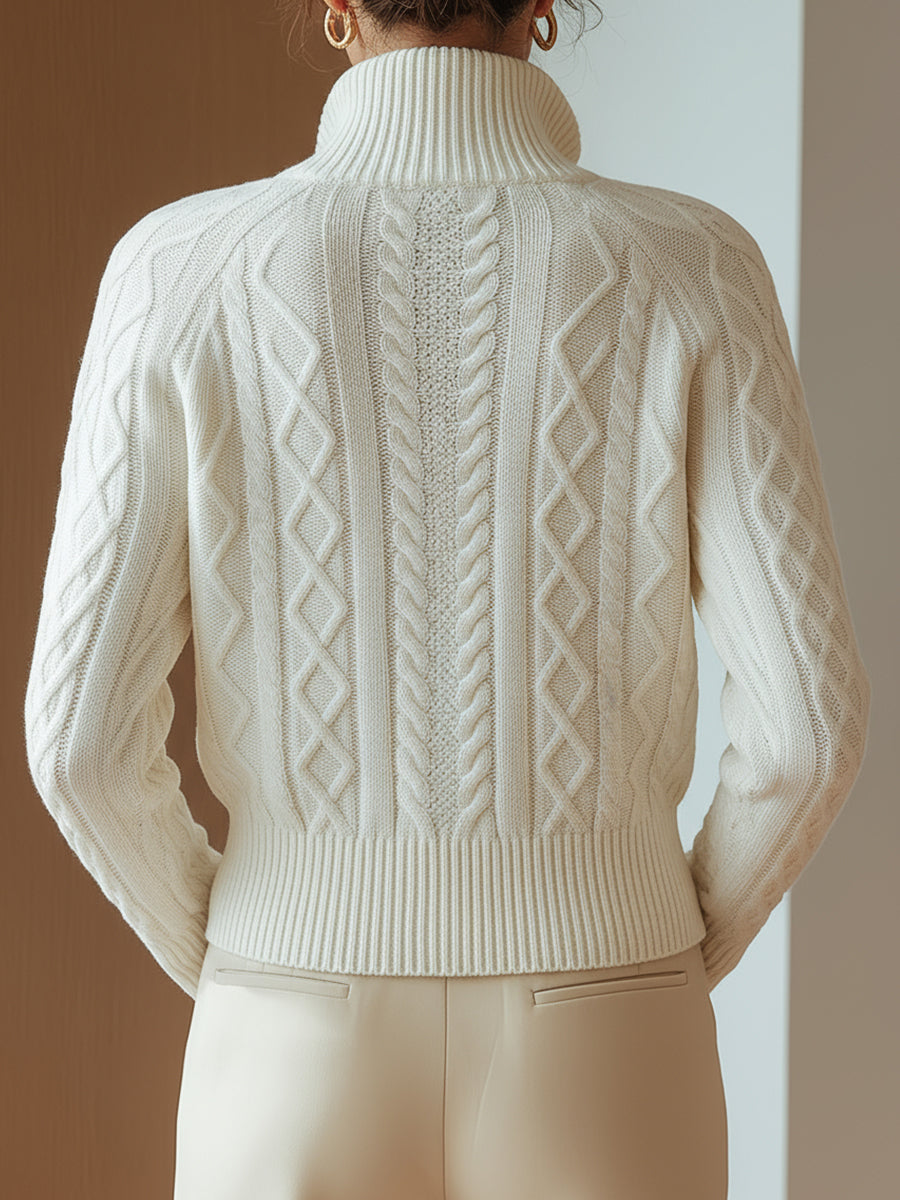 Jersey de cuello subido en punto suave estampado