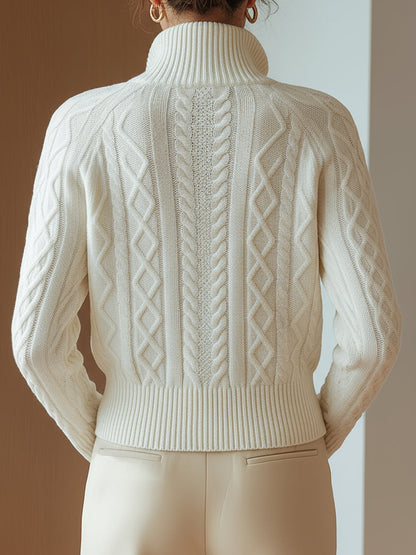 Jersey de cuello subido en punto suave estampado