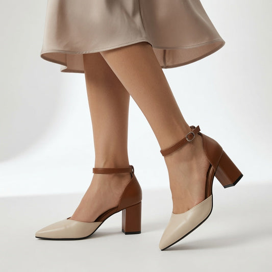 Marielle™ | Tacones con Correa Bicolor
