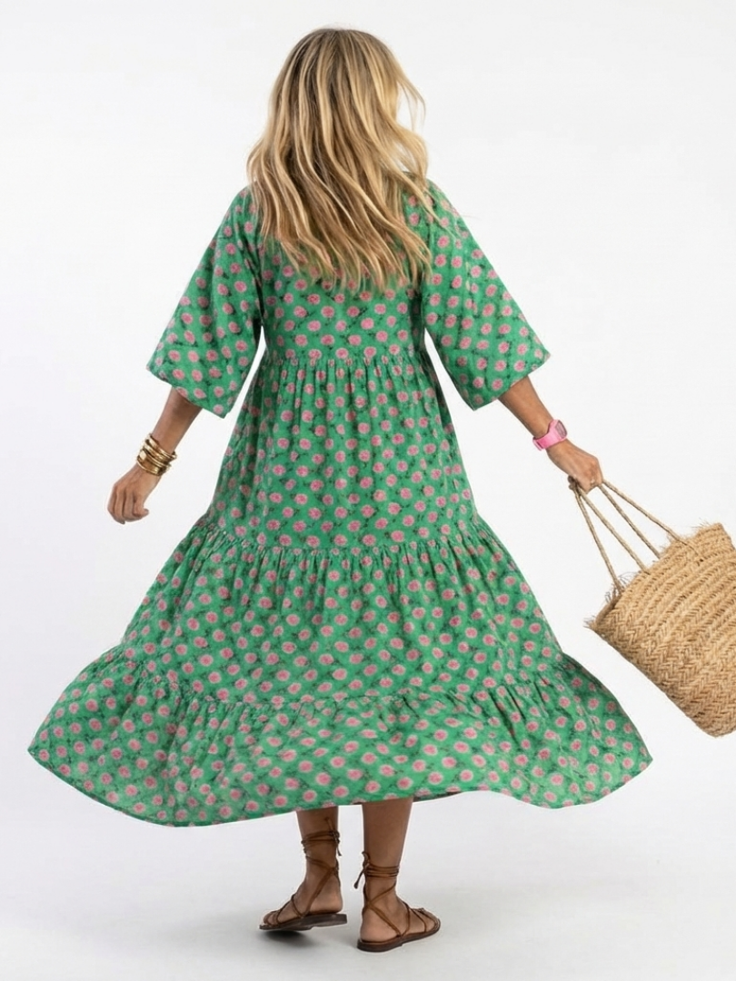 | Robe Midi a Imprimé Floral Fiora