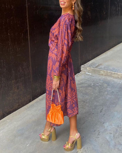 | Robe Mi-Longue Imprimée Chloé