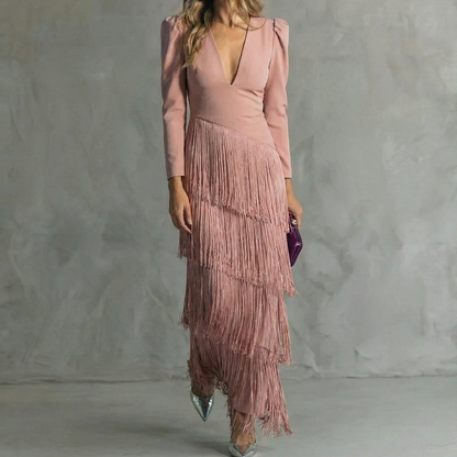 | Robe Élégante Franges Élise