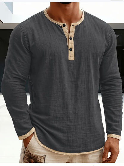 Ercole – Jersey Henley Hombre Manga Larga