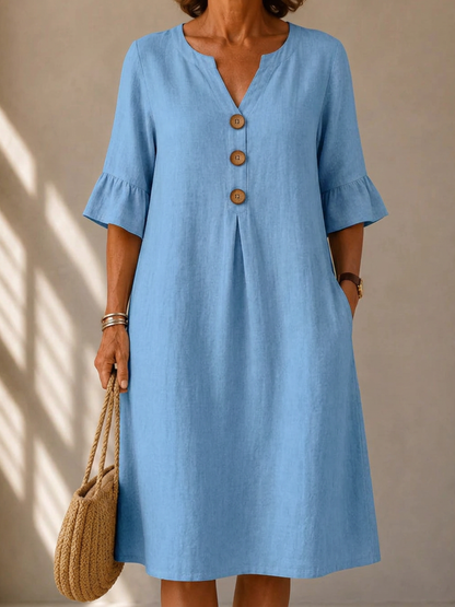 | Robe Botonnée Pli Creux Charlotte